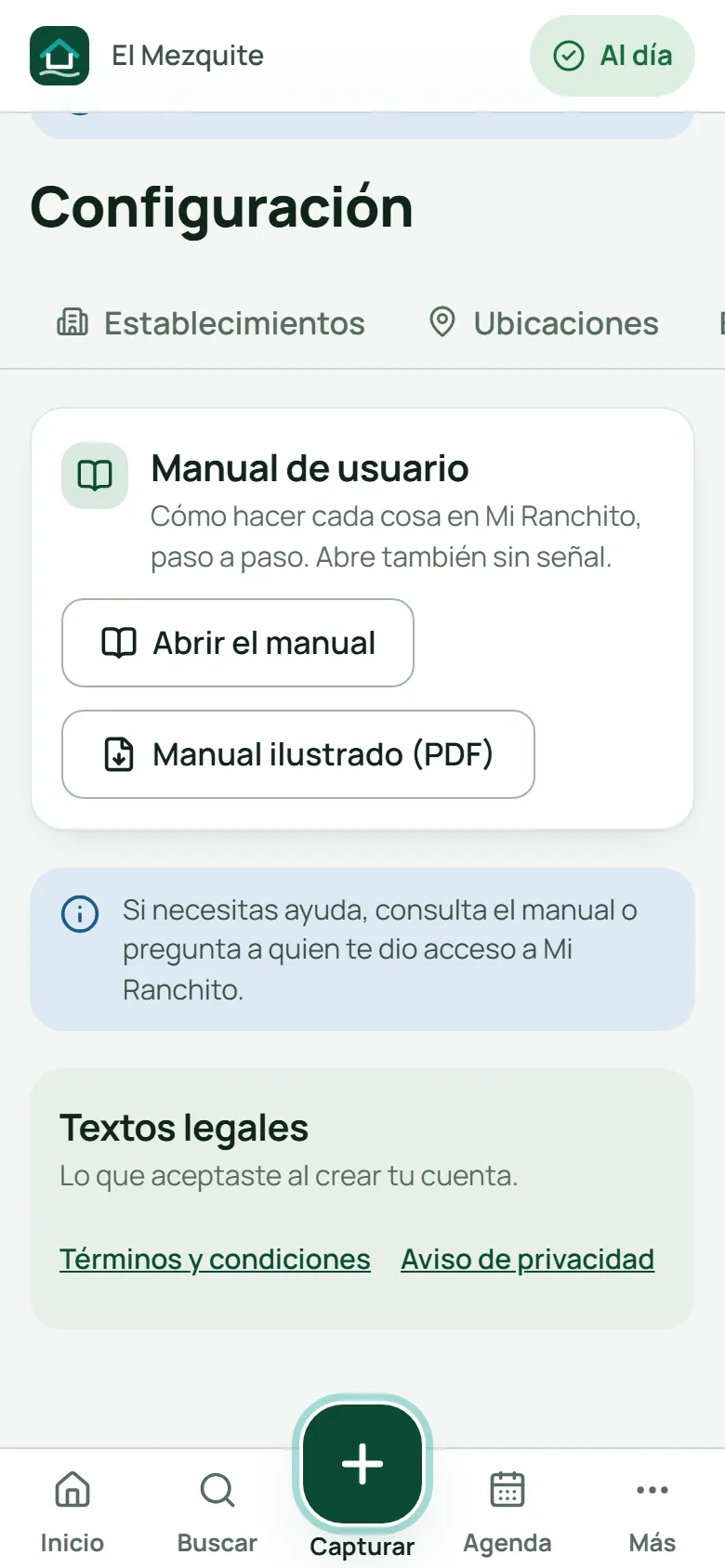 Configuración › Ayuda con el manual y el manual ilustrado
